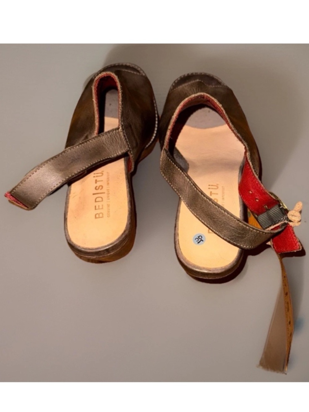 NWT Bed Stu Sierra Women's 8 Distressed Leather Slingback Block Heel Sandal - Picture 7 of 10